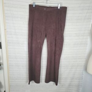 BETABRAND Faux Suede Boot Cut Dress  Yoga Pant in Brown, sz XL PETITE